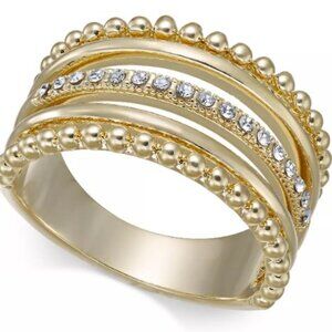 I.N.C. INTERNATIONAL CONCEPTS Gold-Tone Crystal Stack Ring, Created for Macy's